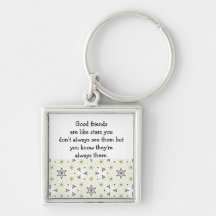 Good friends  are like stars Custom Quote Keychain