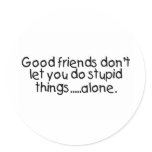 Good Friends Dont Let You Do Stupid Things Alone stickers