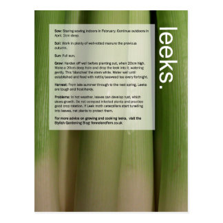 Good Growing Guide: Leeks and Aubergines Postcard