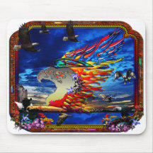 Good Hunting Eagle Collage Mouse Pad