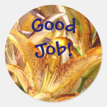 Good Job! stickers Orange Lily Flower stickers