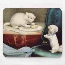 Good Little Fido and Naughty Kittie Mouse Pad