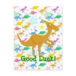Good Luck Cartoon Dinosaur Postcard