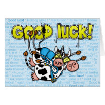 good luck - cows skydive tandem card
