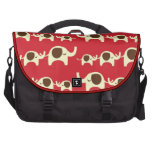 Good luck elephants cherry red cute nature pattern laptop commuter bag