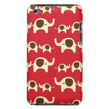 Good luck elephants cute animal nature red pattern barely there iPod covers