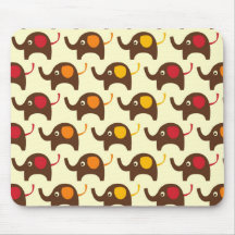 Good luck elephants pattern print mouse pads