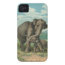 Good luck elephants vintage book illustration iPhone 4 Case-Mate cases