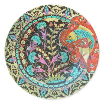 Good Luck Fish Symbol with Botanical Handwork Sticker