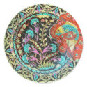 Good Luck Fish Symbol with Botanical Handwork stickers