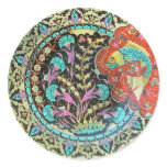 Good Luck Fish Symbol with Botanical Handwork stickers