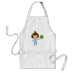 Good luck girl with a four leaf clover aprons