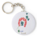Good Luck vintage postcard keychains