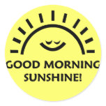 Good morning sunshine round stickers