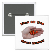 Good Stuff Cascabel Hot Pepper Design Image Pinback Button