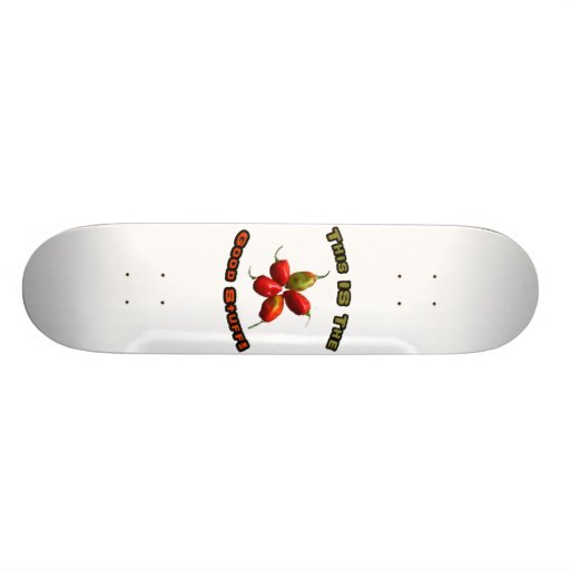 Good Stuff Five Habanero Hot Pepper Design Custom Skateboard