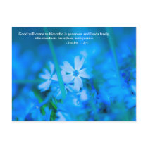 Good will come to him who is generous and lends fr post card