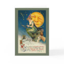 Good Witch Riding By - Halloween Card
