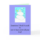 Goodbye snowman greeting card