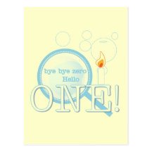 Goodbye Zero Hello One Birthday Post Card