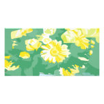 Goodluck Message with Flowers Photo Card Template