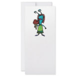 goofy alien girl eating chocolate ice cream rack cards