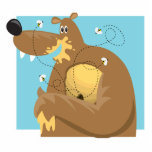 goofy bear eating honey photo cutouts