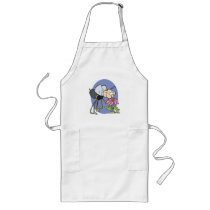 goofy bee smelling flower apron