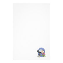 goofy bee smelling flower customized stationery