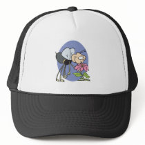 goofy bee smelling flower hats