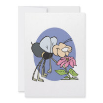 goofy bee smelling flower custom invite