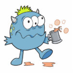 goofy blue drunk monster cutie photo sculptures