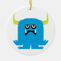 goofy blue monster christmas ornament