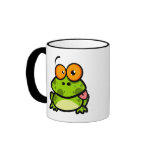 goofy cute frog sticking out tongue mugs