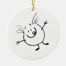 Goofy Doodle Guy Round Ornament
