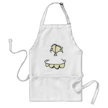 goofy eyes and teeth toon face aprons