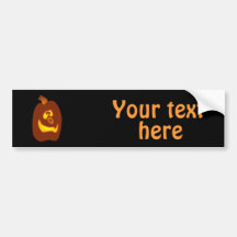 Goofy Glowing Halloween Jack-o-Lantern Pumpkin Bumper Sticker