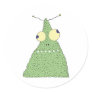 goofy green blob monster round sticker