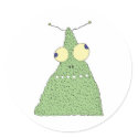 goofy green blob monster stickers