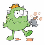 goofy green drunk monster cutie photo sculptures
