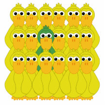 Goofy Green Duck Be Different Photo Sculptures