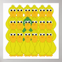 Goofy Green Duck Be Different Poster