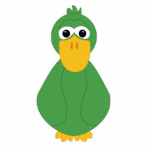 Goofy Green Duck Photo Cutouts