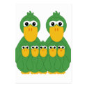 Goofy Green Ducks And 5 Babies business cards
