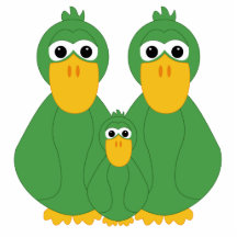 Goofy Green Ducks And Baby Cut Out