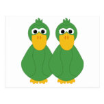 Goofy Green Ducks Postcard