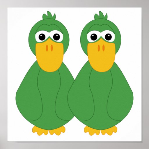 Goofy Green Ducks Posters