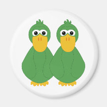 Goofy Green Ducks Refrigerator Magnets