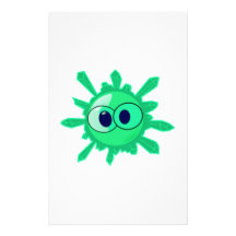 Goofy Green Face Custom Stationery