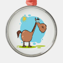 goofy horse cartoon character christmas ornament
